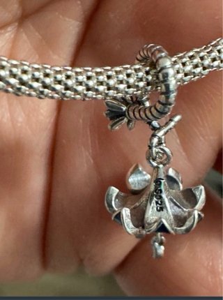 Charm Orquídea Plata S925 Azul