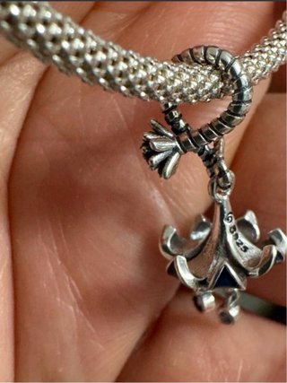 Charm Orquídea Plata S925 Azul