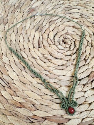 Collar Macramé Piedra Natural Mokaite
