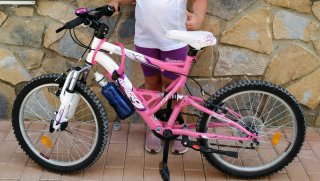 Bicicleta niña 20 rosa y blanca
