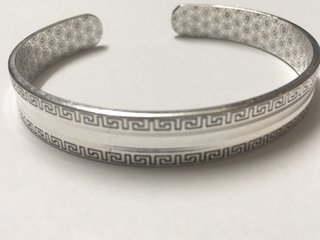 Pulsera baño plata diseño grecas