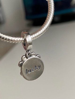 Charm Trébol Plata S925 Azul