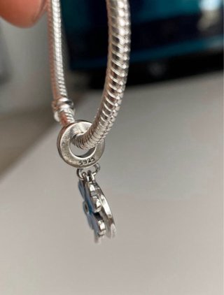 Charm Trébol Plata S925 Azul