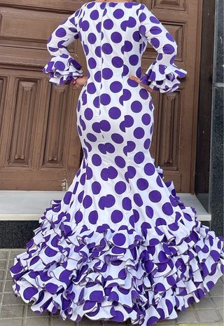 Traje de Flamenca Lunares Morado Talla 40-42