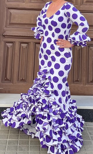 Traje de Flamenca Lunares Morado Talla 40-42