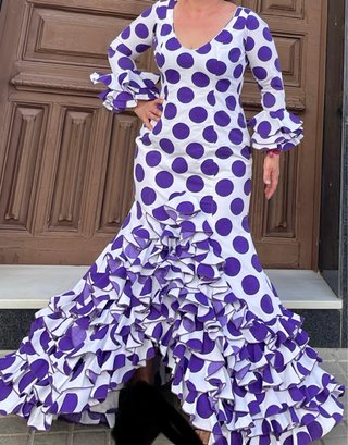 Traje de Flamenca Lunares Morado Talla 40-42