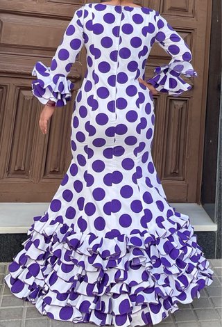 Traje de Flamenca Lunares Morado Talla 40-42