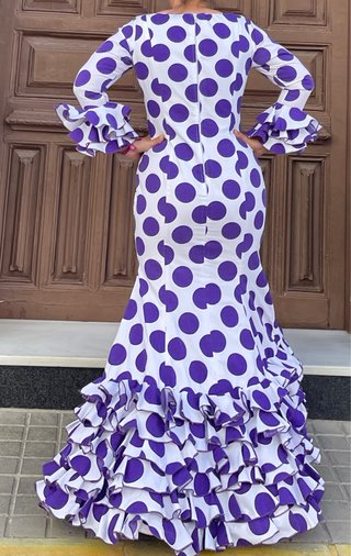Traje de Flamenca Lunares Morado Talla 40-42