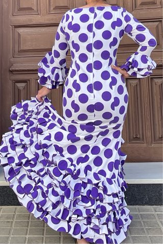 Traje de Flamenca Lunares Morado Talla 40-42