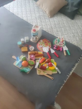 Juego Cocina Madera Varios Accesorios