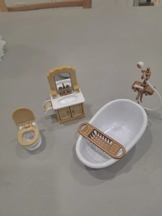 Accesorios Baño Sylvanian families, casa muñecas.