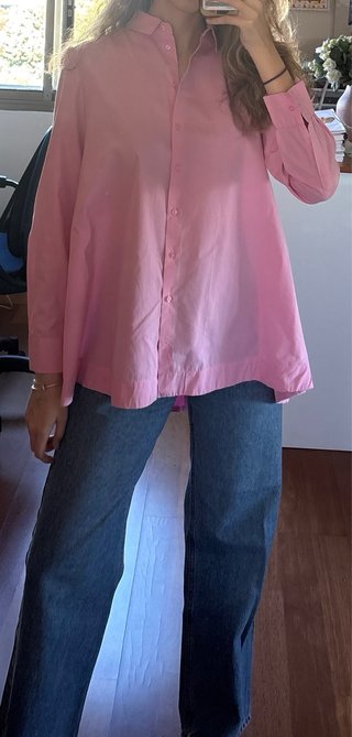 Camisa Oversize Rosa Stradivarius Talla S
