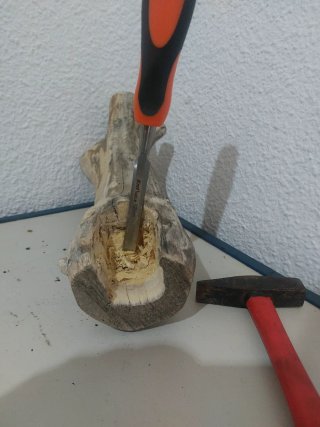 Lámpara de mesa 2 ambientes. Arte madera natura