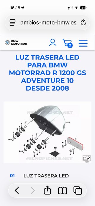 Piloto LED Trasero BMW R1200GS y R1200GS ADVENTURE