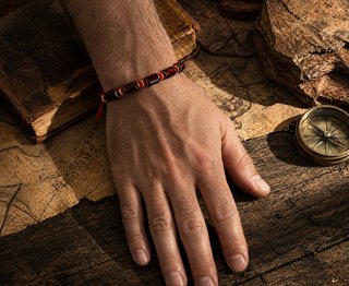 Pulsera ámbar natural macramé