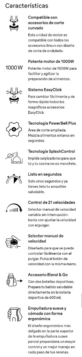 Batidora de mano Minipimer 5 Vario Fit MQ 5252 BK