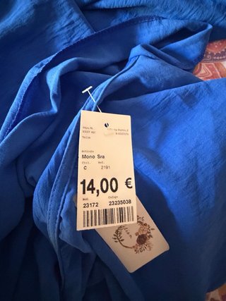Mono largo D-Sastre azul eléctrico Talla L