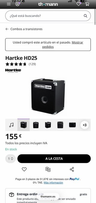 Amplificador Bajo Hartke HD25