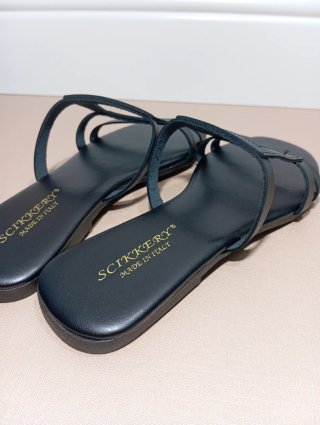 Sandali donna SCIKKERY vera pelle neri