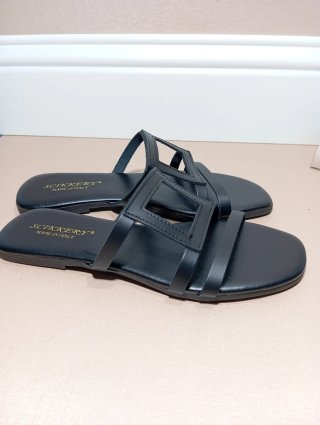 Sandali donna SCIKKERY vera pelle neri