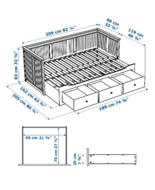 Cama Diván IKEA HEMNES + 2 Colchones