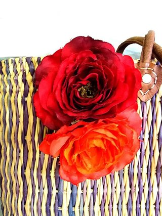 Bolso Maxi Mimbre Flores