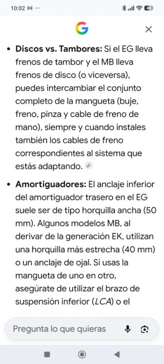 Mangueta Trasera Izquierda Honda Civic