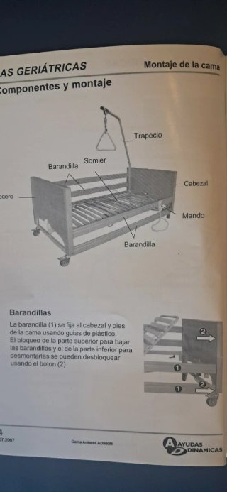 Cama Geriátrica Articulada Eléctrica