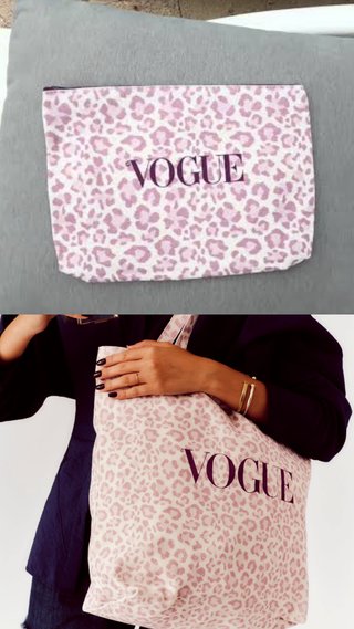Bolso y neceser Vogue leopardo rosa