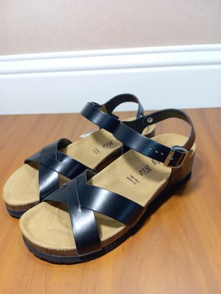 Sandali Bio Donna Vera Pelle Neri