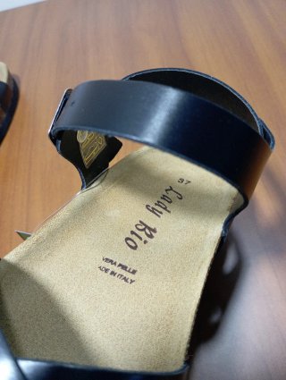 Sandali Bio Donna Vera Pelle Neri