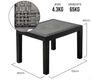 Terraza3 piezas. Sillon y mesa gris. Marca Maury’s