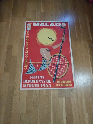 Cartel Fiestas Deportivas Invierno Málaga 1965