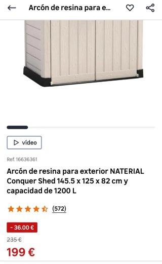 Arcón Resina Jardín 1200L Beige