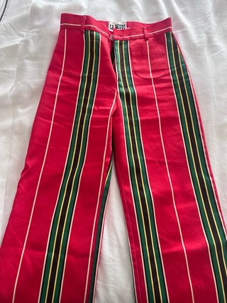 Pantalón La Veste rayas rojo Talla L