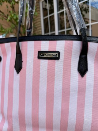 Bolso Tote Victoria's Secret Rayas Rosas