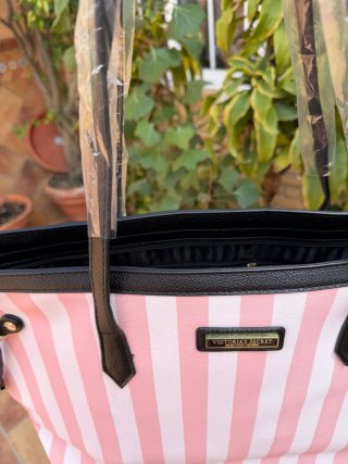Bolso Tote Victoria's Secret Rayas Rosas
