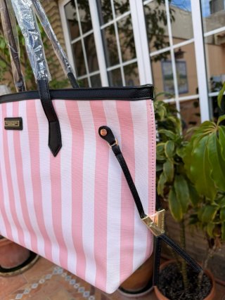 Bolso Tote Victoria's Secret Rayas Rosas