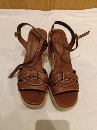 Sandalias cuña Parfois marrones talla 38