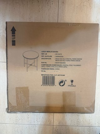 Mesa auxiliar redonda metal negra D45cm