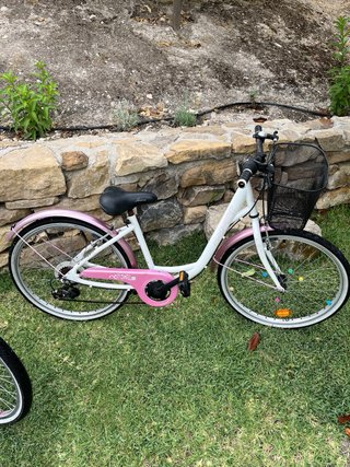 Bicicletas Blancas con Cesta y Detalles Rosas