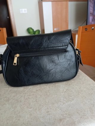 Bolso bandolera piel negro