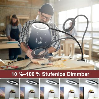 Lámpara de pie/Escritorio con Lupa 10X Cristal