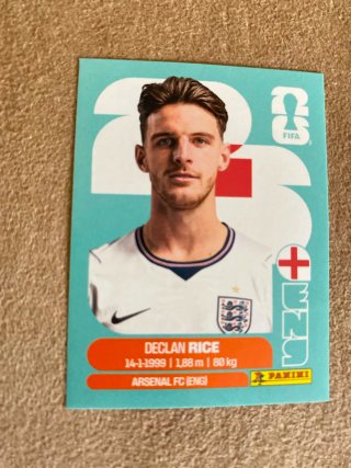 Cromo Declan Rice 2026 Mundial Panini