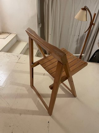 Silla plegable vintage de madera