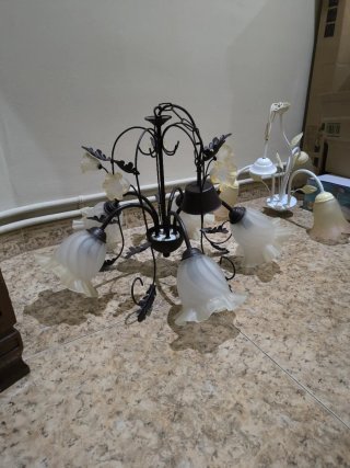 Lámpara de salón metal y cristal
