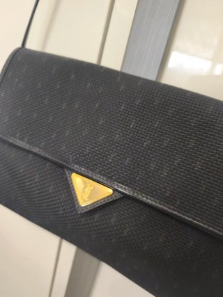 Tracolla Yves Saint Laurent blu e oro