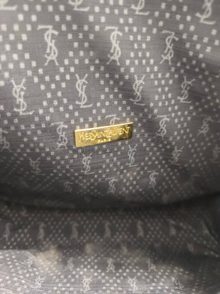 Tracolla Yves Saint Laurent blu e oro