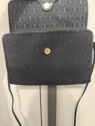Tracolla Yves Saint Laurent blu e oro