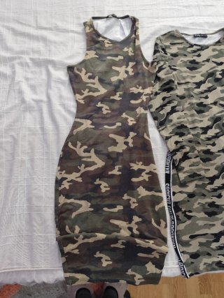 Vestido militar estampado más regalo